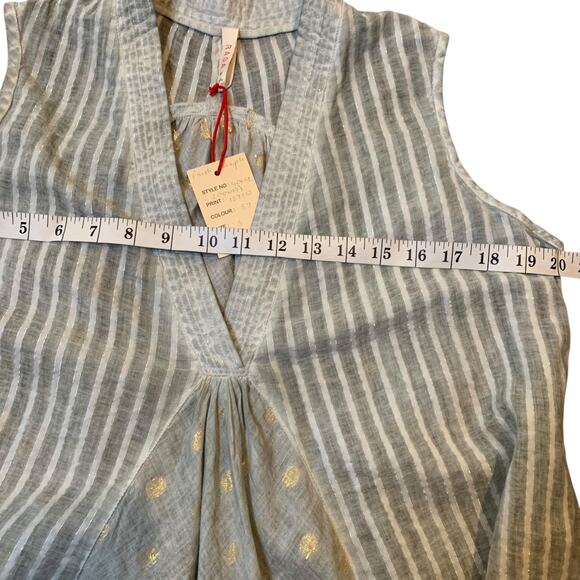 Anthro Raga Dress NWT Small Sweetest Thing Contrast Gold Silver Split Neck Fairy - Picture 3 of 4